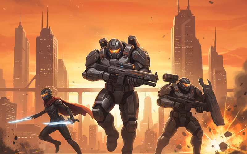 Apex squad operators at sunset