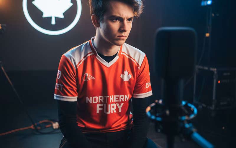 Pro esports player at studio interview