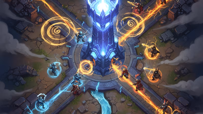 MOBA top-down teamfight